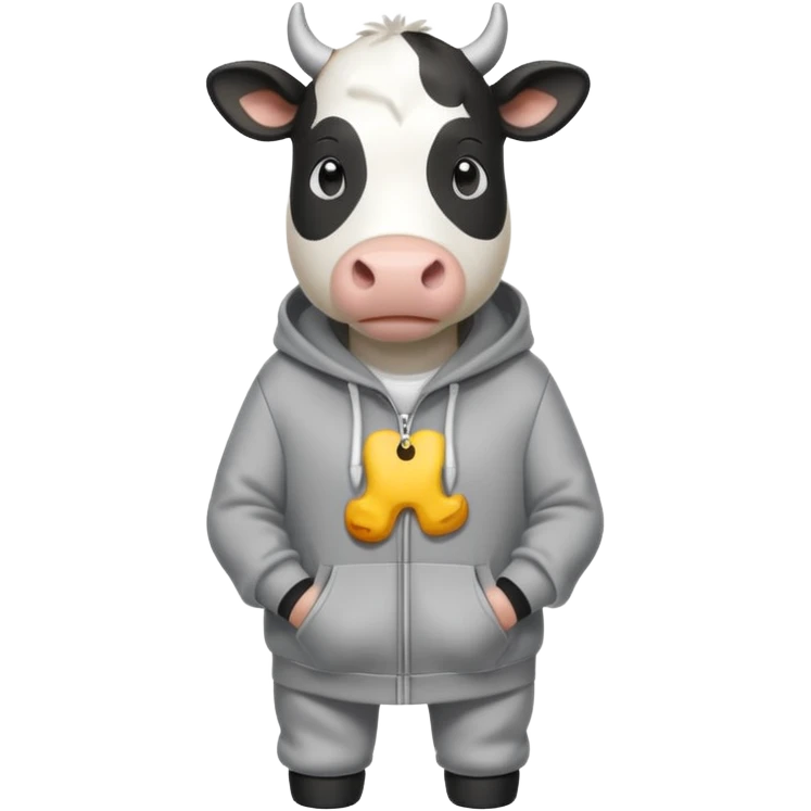 Cow wearing a hoodie  emoji