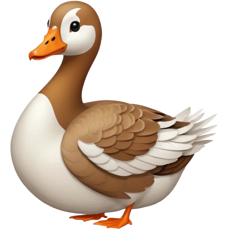 a goose with a hand sign of a peace sign emoji