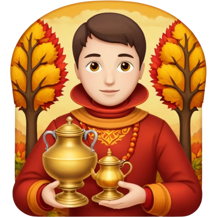 The samovar and autumn emoji