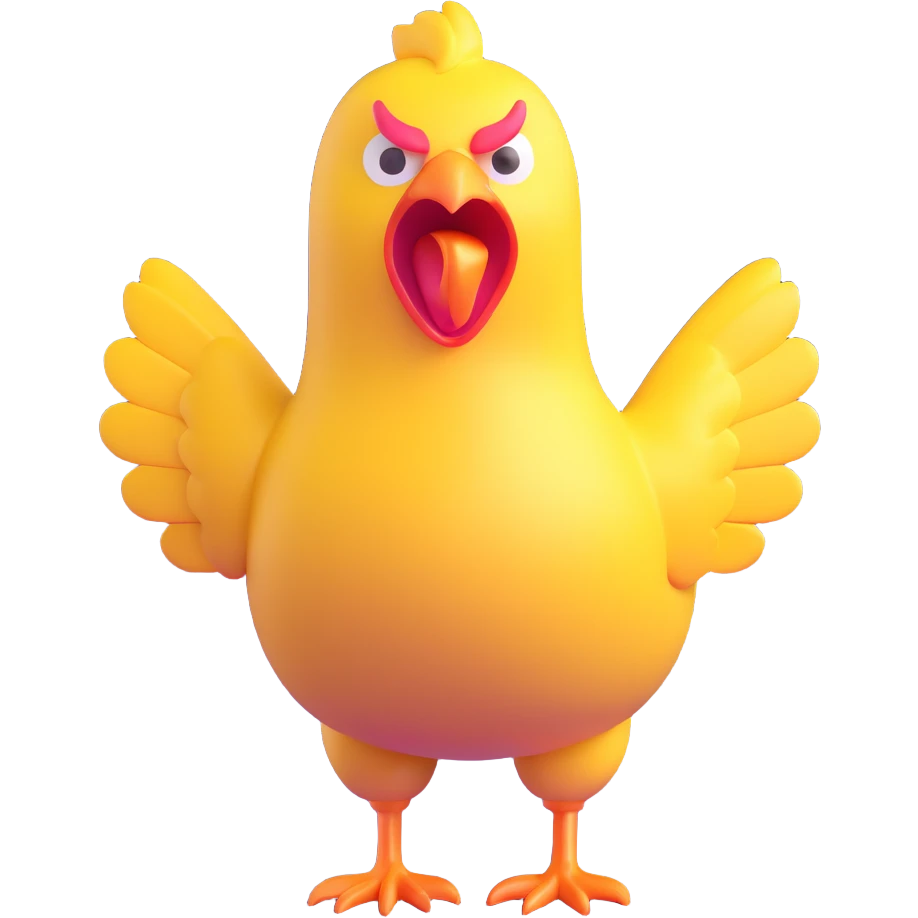 shouting long neck yellow chicken emoji