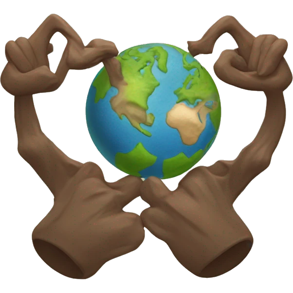 Planeta tierra con brazos y piernas  emoji