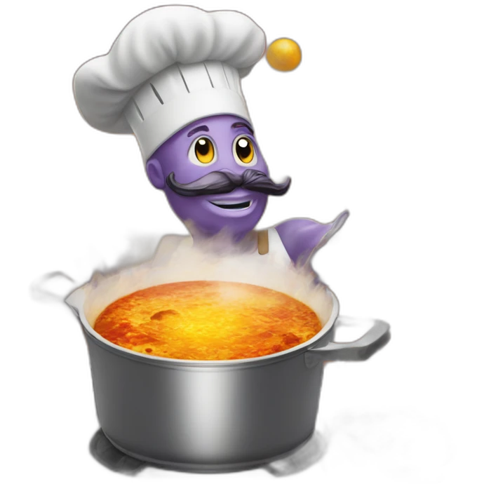 omniscient figure cooking up planets for a new dish emoji