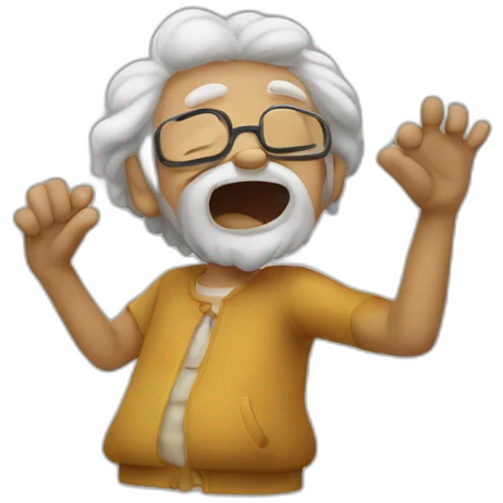 vieux qui fait un dab emoji