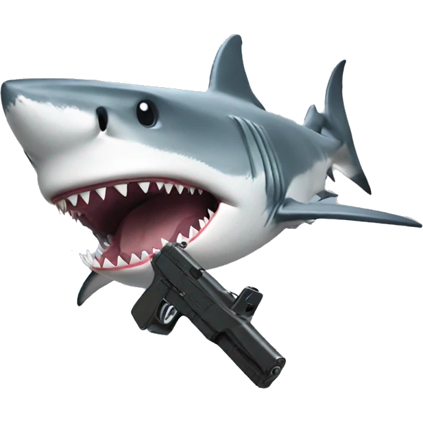 shark with a gun hand emoji