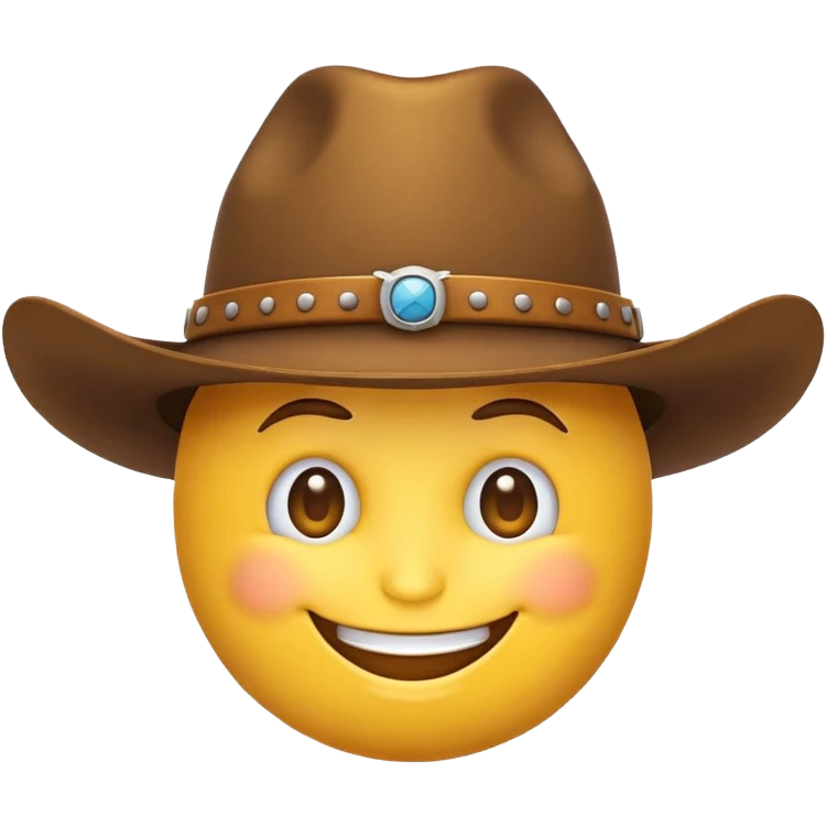 An yellow emoji tipping his brown cowboy hat emoji