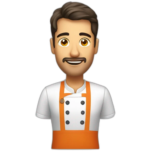 hombre sin pelo en la cabeza cocinando paella emoji