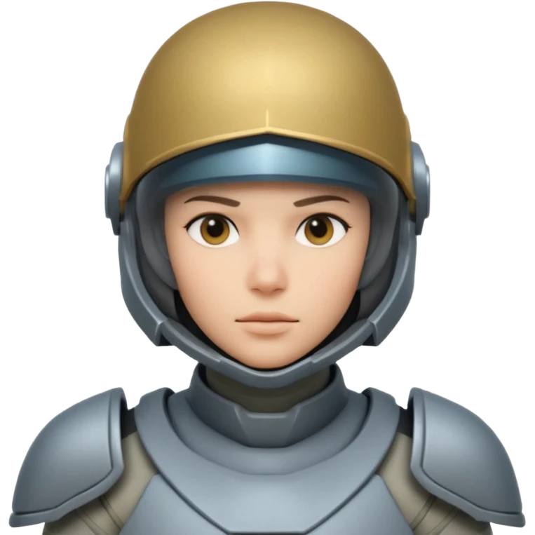 futuristic armored soldier portrait, head and shoulders only, helmet visor, sci-fi armor details, 3D cartoon, mobile game icon style, clean background, no text, no watermark

 emoji