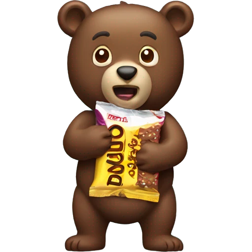 bear eating a candy bar emoji