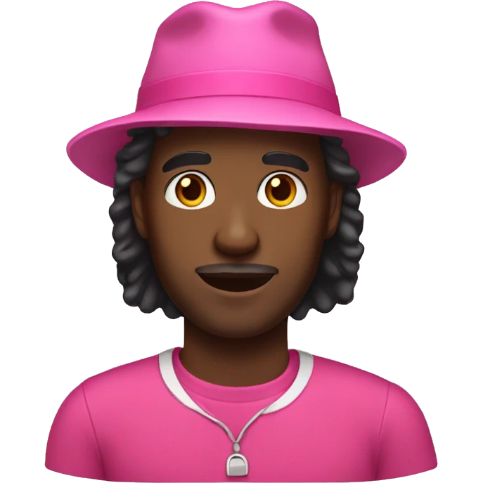 Black man with a pink hat  emoji