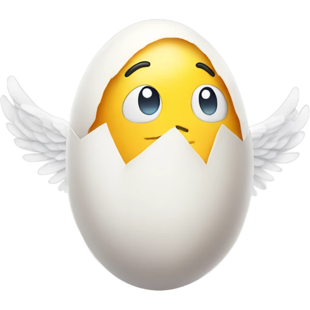 Egg wearing wings emoji