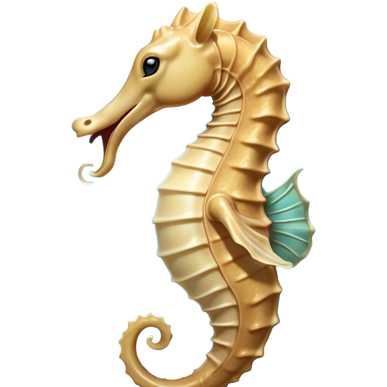 Cinematic Realistic Cute Yawning Sea Horse Portrait Emoji, Head tilted slightly with a dramatic, wide-open yawn, showcasing a soft, flowing body with gently drooping fins and half-closed, drowsy eyes rendered in delicate detail, high shine, relaxed yet expressive, styled with a dash of underwater charm, soft glowing outline, capturing the essence of a sleepy yet affectionate sea horse that appears ready to rest in tranquil water. emoji