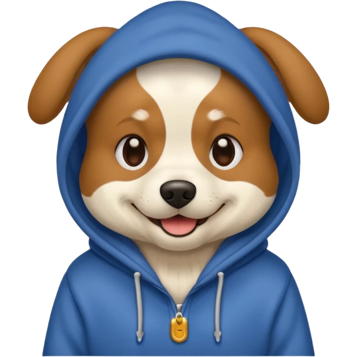 Dog wearing a hoodie emoji