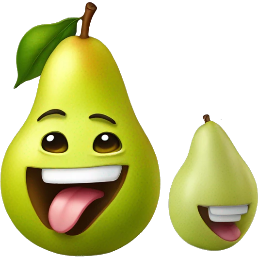 pear with big tongue out emoji
