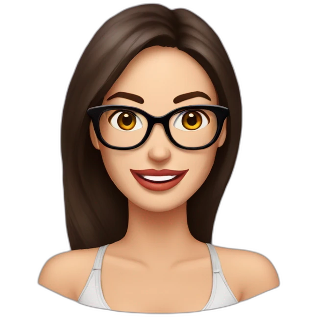 Megan Fox sonriente con lentes y un bebé emoji