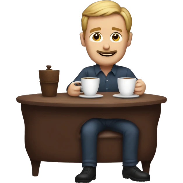Ron having coffee at home emoji