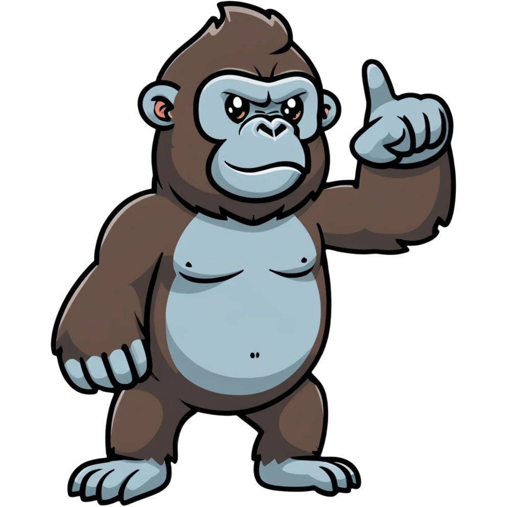 gorilla pointing emoji