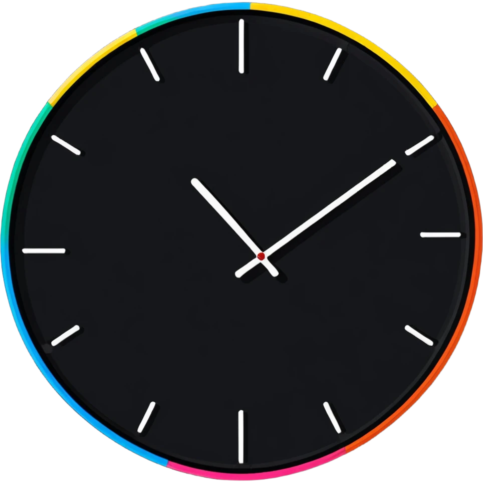 A colorful analog wall clock emoji