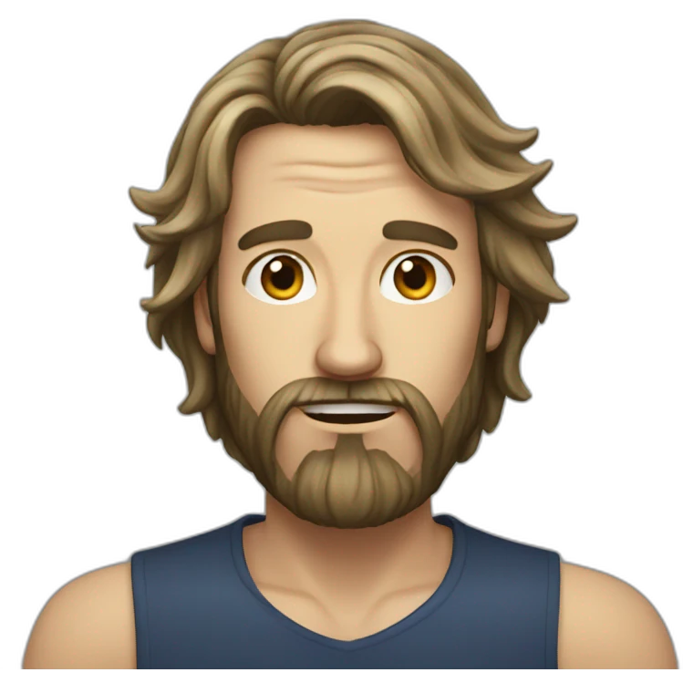 filthy english man with long hair and beard emoji