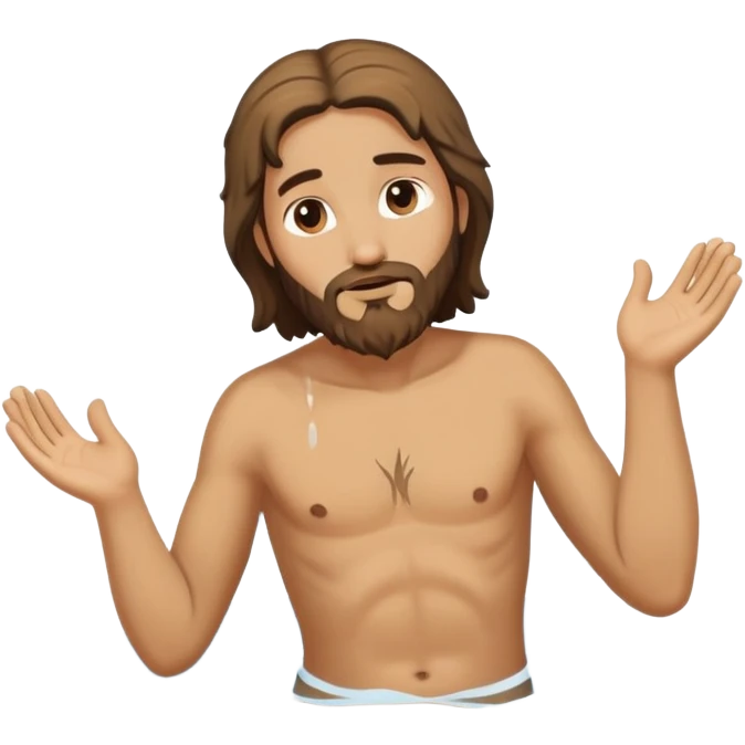 use this emoji head john the baptist with clothes, water, baptizing Jesus, in water emoji