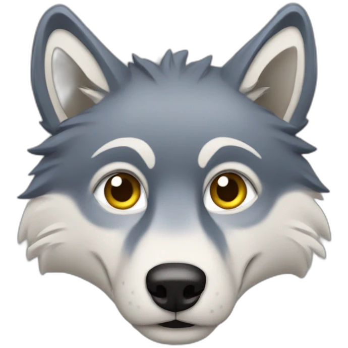 un loup avec des taches viollettes emoji