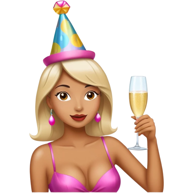 Cheeky party girl with pronounced breasts emoji