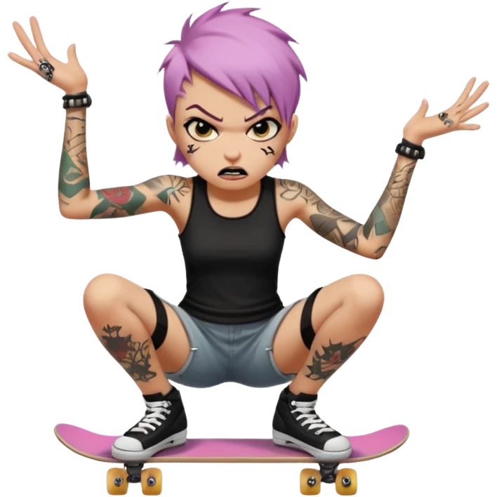 Skater punk girl mugshot emoji