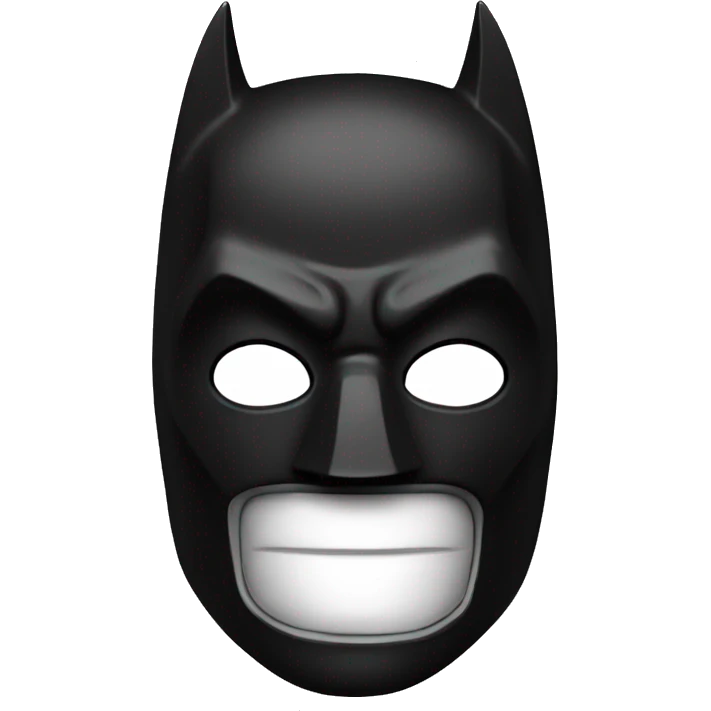 Black and white call with Batman mask emoji