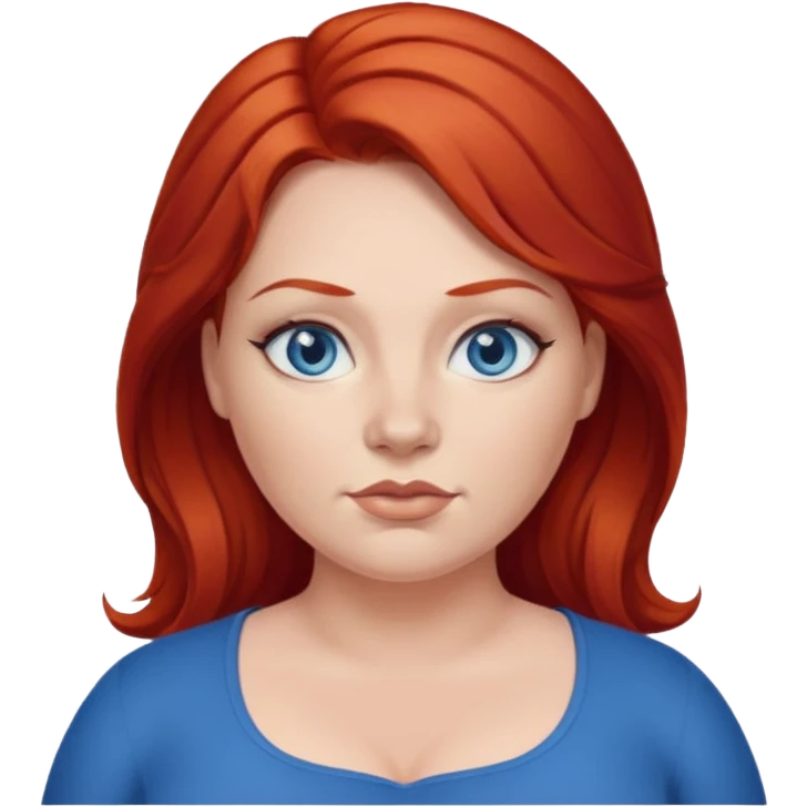 Big ass woman with red hair and blue eyes emoji