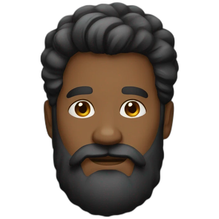 Barbe noir emoji