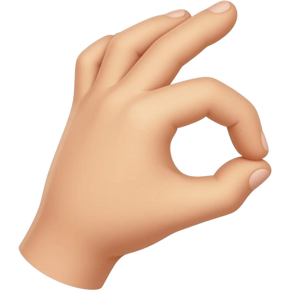 One hand with thumb and pointer making circle while other ppon emoji