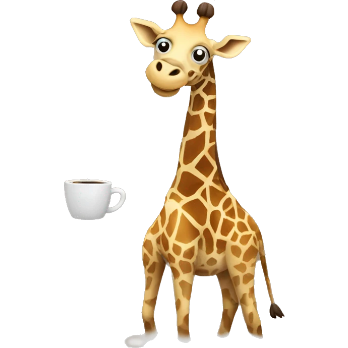 giraffe sipping coffee  emoji