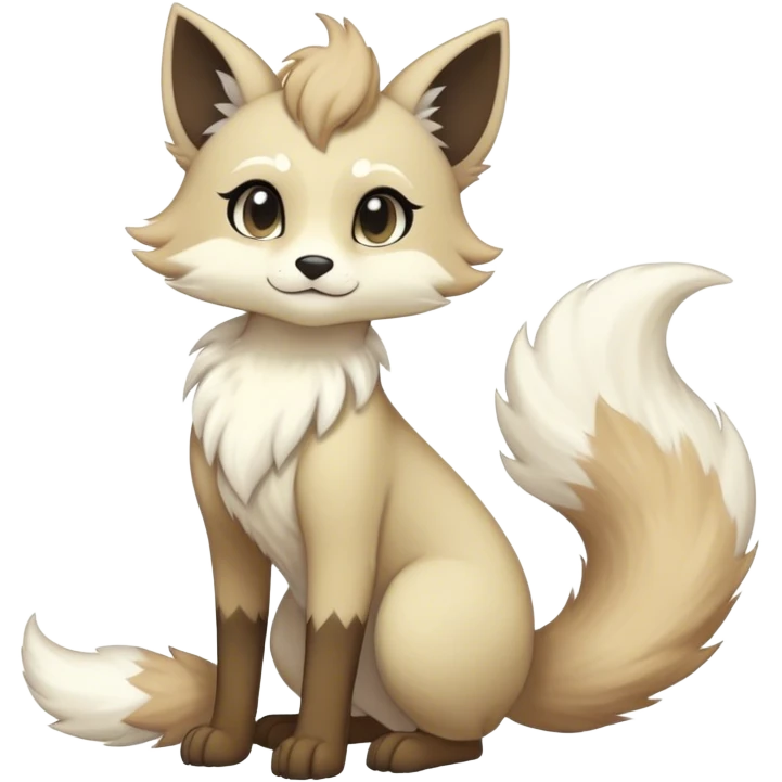Kawaii dark fantasy ethereal anthro fursona Fakemon with tufted tail  emoji