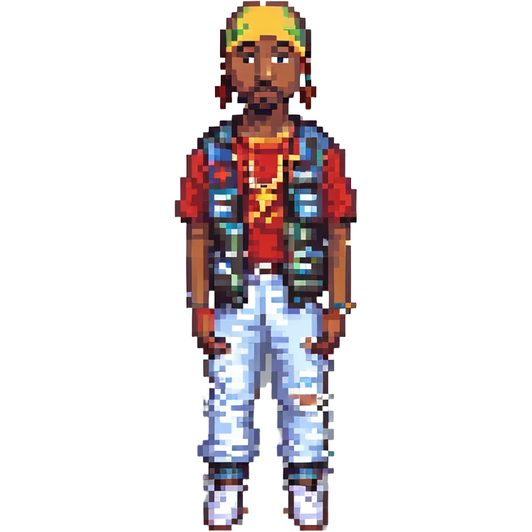 2Pac в полный рост, no background emoji