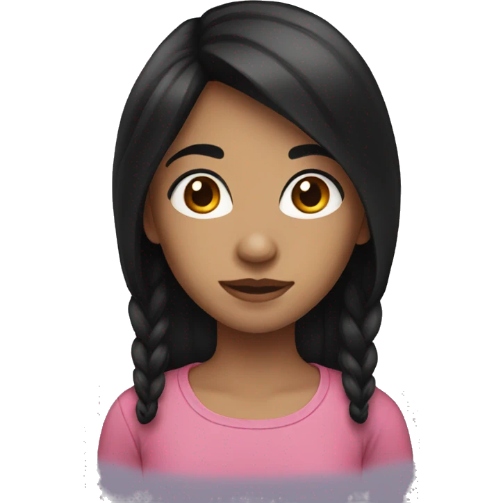 Girl with medium black hair emoji