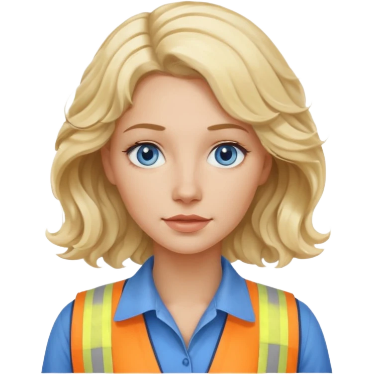 Blonde avec yeux bleus qui est architecte , cheveux ondulés , Sans lunettes  emoji