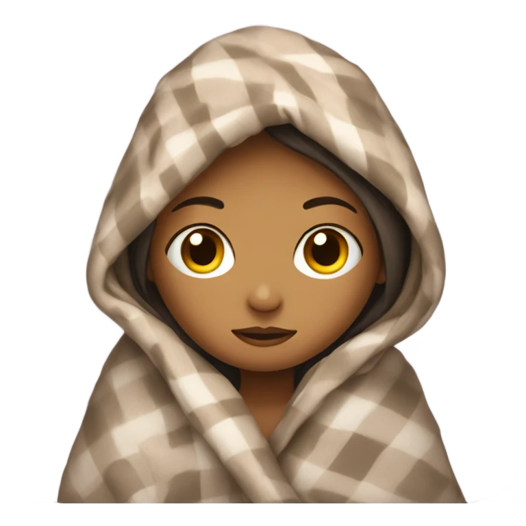 Girl snuggled in a blanket emoji