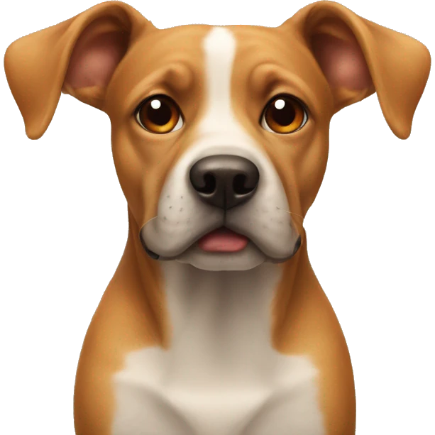 A dog with a bug nose and a ear is Like a Coffee emoji