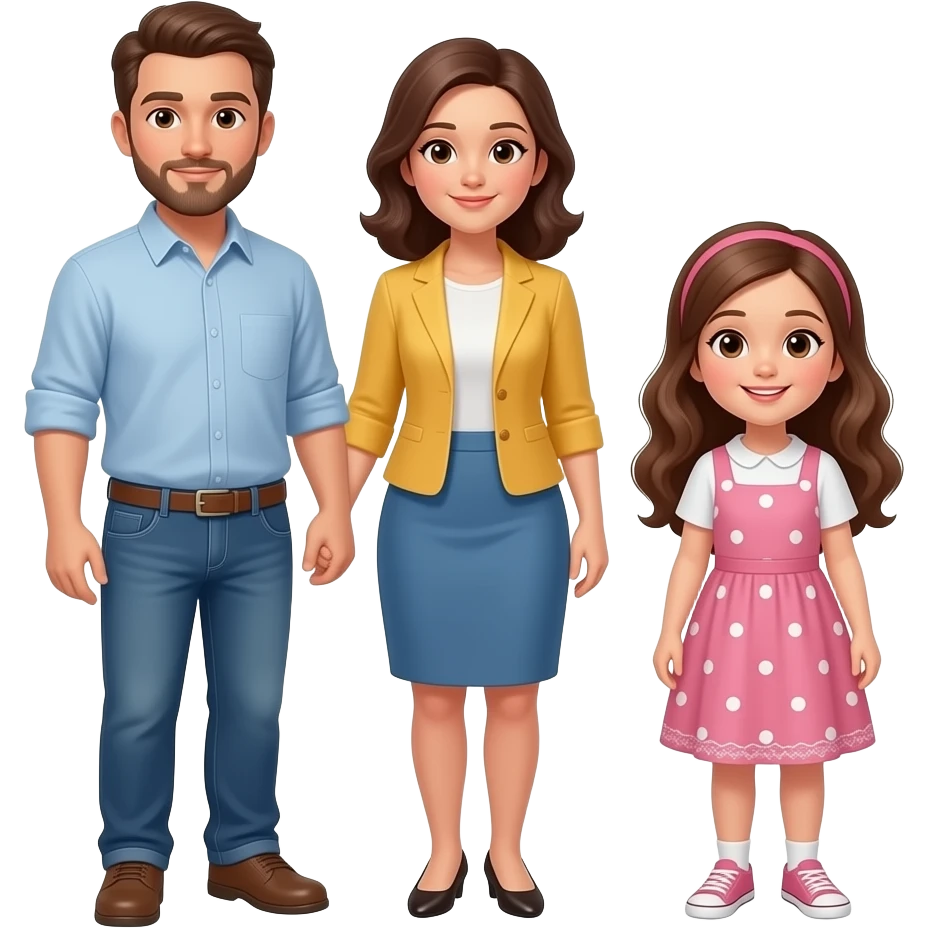 A woman between one man and one girl emoji