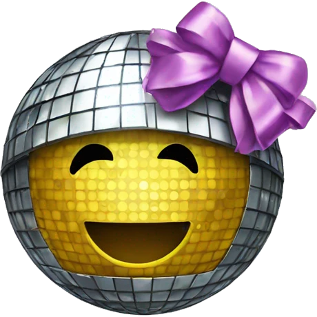 Discoball with bow emoji
