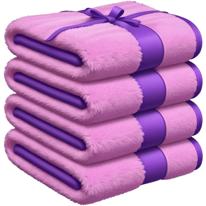 stacked towels in soft pink and purple emoji