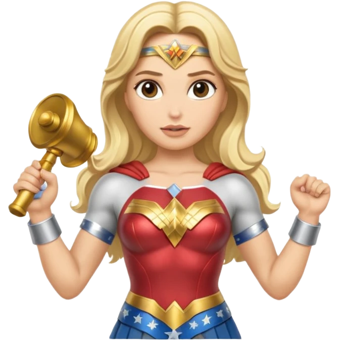 Blonde Wonder Woman hand bells emoji
