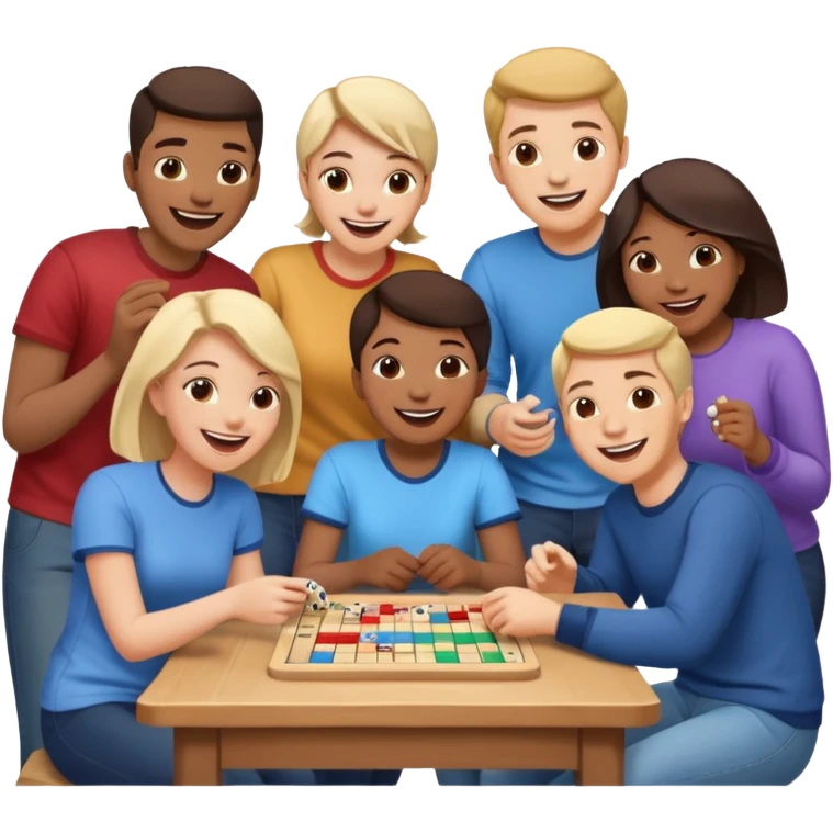 friends playing board game emoji