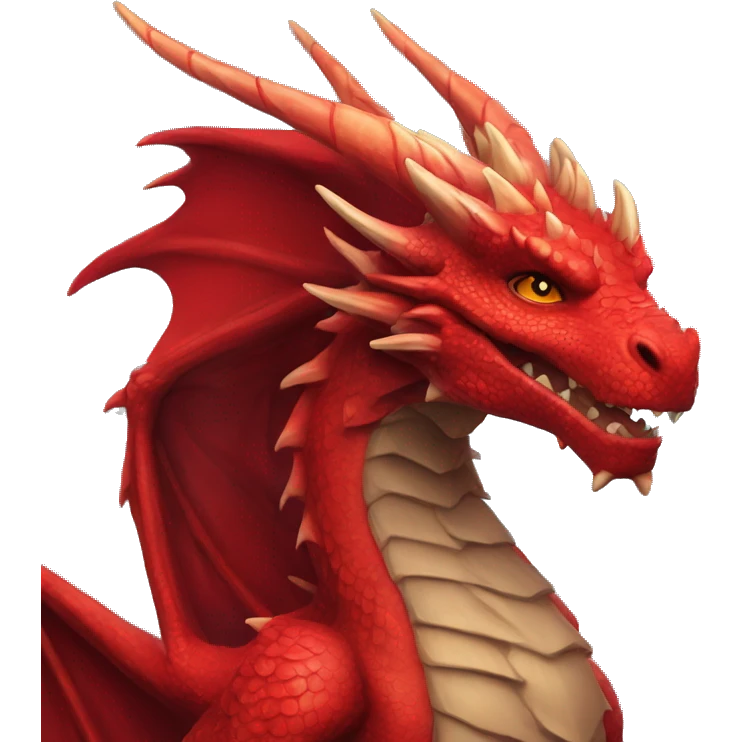 Red Magik dragon realista emoji