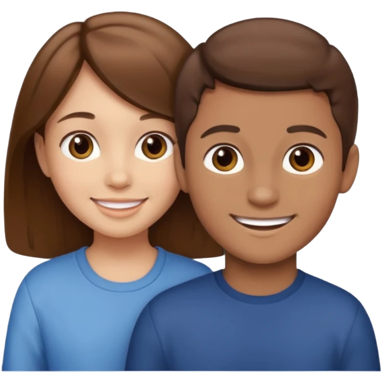 Fight girl and boy Brown hair  emoji