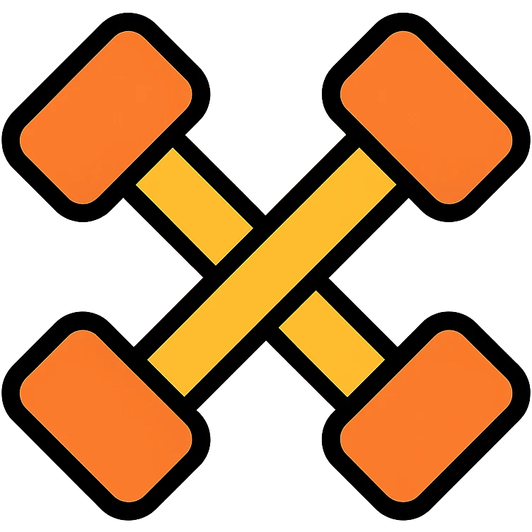 orange dumbbells emoji