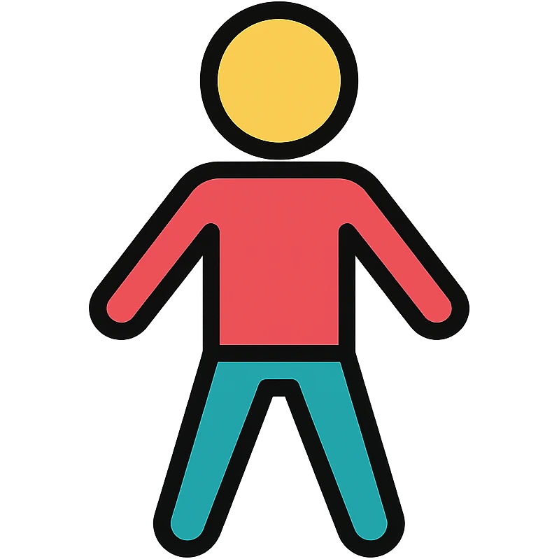color outline icon of a stick figure emoji
