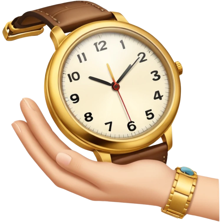 A hand with a watch emoji