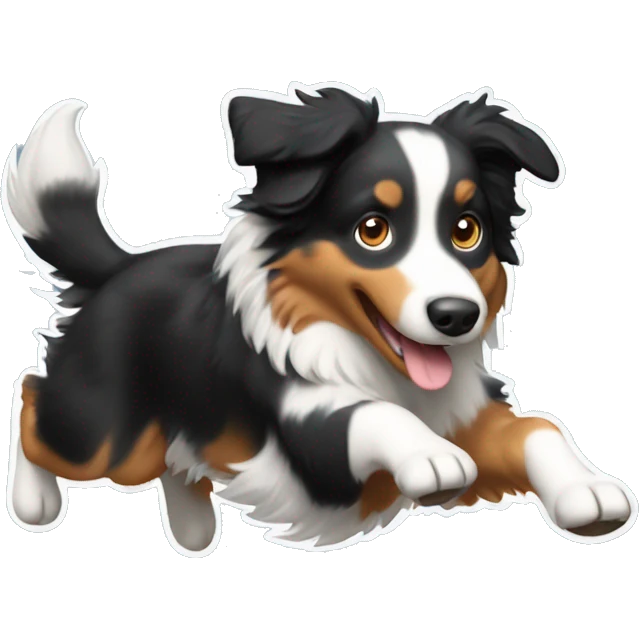 Australian shepherd jumping anvil emoji