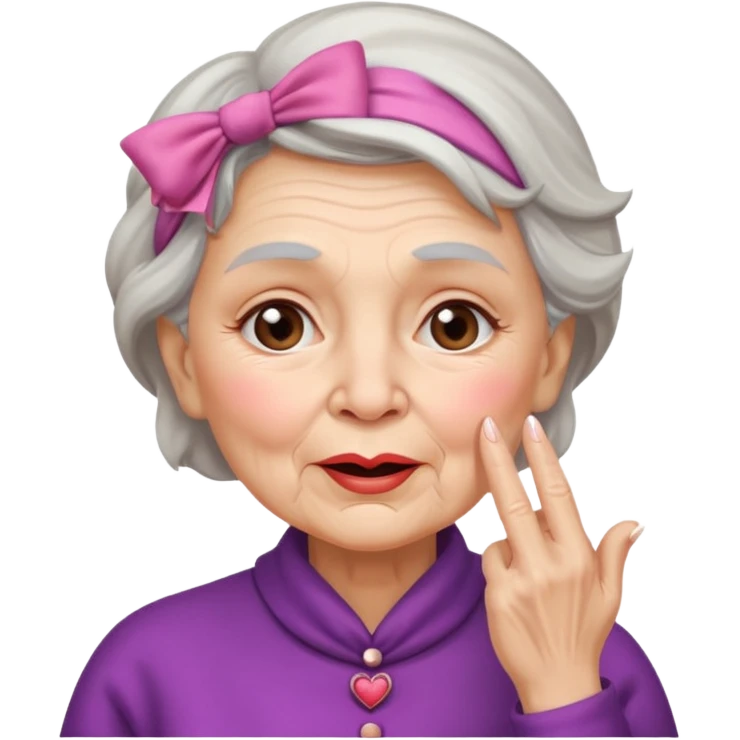 old woman blowing a kiss emoji
