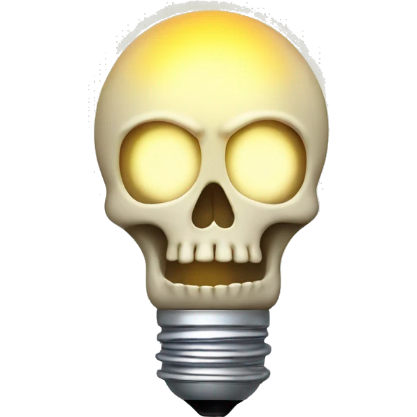 light bulb shaped as a skull emoji
